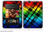 Rainbow Plaid Decal Style Skin fits 2012 Amazon Kindle Fire HD 7 inch