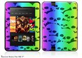 Rainbow Skull Collection Decal Style Skin fits 2012 Amazon Kindle Fire HD 7 inch