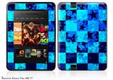 Blue Star Checkers Decal Style Skin fits 2012 Amazon Kindle Fire HD 7 inch