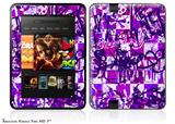 Purple Checker Graffiti Decal Style Skin fits 2012 Amazon Kindle Fire HD 7 inch
