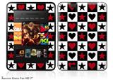 Hearts and Stars Decal Style Skin fits 2012 Amazon Kindle Fire HD 7 inch