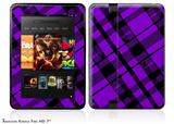 Purple Plaid Decal Style Skin fits 2012 Amazon Kindle Fire HD 7 inch