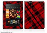 Red Plaid Decal Style Skin fits 2012 Amazon Kindle Fire HD 7 inch