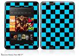 Checkers Blue Decal Style Skin fits 2012 Amazon Kindle Fire HD 7 inch