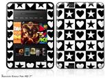 Hearts And Stars Black and White Decal Style Skin fits 2012 Amazon Kindle Fire HD 7 inch