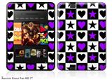Purple Hearts And Stars Decal Style Skin fits 2012 Amazon Kindle Fire HD 7 inch