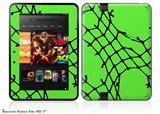 Ripped Fishnets Green Decal Style Skin fits 2012 Amazon Kindle Fire HD 7 inch