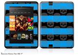 Skull Stripes Blue Decal Style Skin fits 2012 Amazon Kindle Fire HD 7 inch