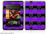 Skull Stripes Purple Decal Style Skin fits 2012 Amazon Kindle Fire HD 7 inch