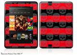 Skull Stripes Red Decal Style Skin fits 2012 Amazon Kindle Fire HD 7 inch
