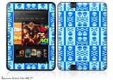 Skull And Crossbones Pattern BlueDecal Style Skin fits 2012 Amazon Kindle Fire HD 7 inch