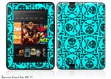 Skull Patch Pattern BlueDecal Style Skin fits 2012 Amazon Kindle Fire HD 7 inch