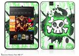 Cartoon Skull GreenDecal Style Skin fits 2012 Amazon Kindle Fire HD 7 inch