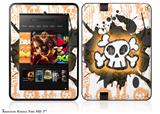 Cartoon Skull OrangeDecal Style Skin fits 2012 Amazon Kindle Fire HD 7 inch