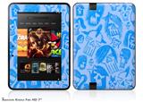 Skull Sketches BlueDecal Style Skin fits 2012 Amazon Kindle Fire HD 7 inch