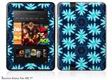 Abstract Floral BlueDecal Style Skin fits 2012 Amazon Kindle Fire HD 7 inch