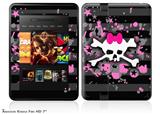 Pink Bow Skull Decal Style Skin fits 2012 Amazon Kindle Fire HD 7 inch