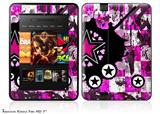 Pink Star Splatter Decal Style Skin fits 2012 Amazon Kindle Fire HD 7 inch