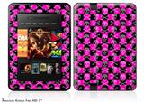 Skull Crossbones Checkerboard Decal Style Skin fits 2012 Amazon Kindle Fire HD 7 inch