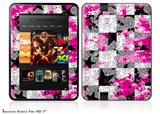 Checker Skull Splatter Decal Style Skin fits 2012 Amazon Kindle Fire HD 7 inch
