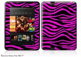 Pink Zebra Decal Style Skin fits 2012 Amazon Kindle Fire HD 7 inch