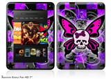 Butterfly Skull Decal Style Skin fits 2012 Amazon Kindle Fire HD 7 inch