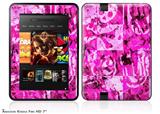 Pink Plaid Graffiti Decal Style Skin fits 2012 Amazon Kindle Fire HD 7 inch