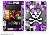 Purple Princess Skull Decal Style Skin fits 2012 Amazon Kindle Fire HD 7 inch