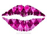 Pink Diamond - Kissing Lips Fabric Wall Skin Decal measures 24x15 inches