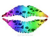 Rainbow Skull Collection - Kissing Lips Fabric Wall Skin Decal measures 24x15 inches