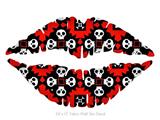 Goth Punk Skulls - Kissing Lips Fabric Wall Skin Decal measures 24x15 inches
