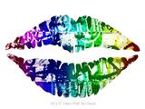 Rainbow Graffiti - Kissing Lips Fabric Wall Skin Decal measures 24x15 inches