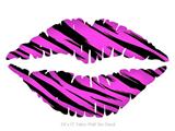 Pink Tiger - Kissing Lips Fabric Wall Skin Decal measures 24x15 inches