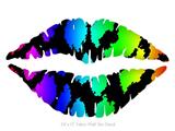 Rainbow Leopard - Kissing Lips Fabric Wall Skin Decal measures 24x15 inches