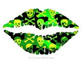 Skull Camouflage - Kissing Lips Fabric Wall Skin Decal measures 24x15 inches
