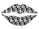 Skull Checker - Kissing Lips Fabric Wall Skin Decal measures 24x15 inches