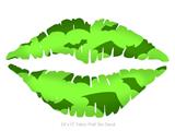 Deathrock Bats Green - Kissing Lips Fabric Wall Skin Decal measures 24x15 inches