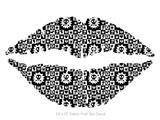Gothic Punk Pattern - Kissing Lips Fabric Wall Skin Decal measures 24x15 inches