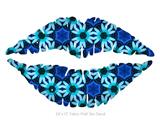 Daisies Blue - Kissing Lips Fabric Wall Skin Decal measures 24x15 inches