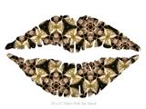 Leave Pattern 1 Brown - Kissing Lips Fabric Wall Skin Decal measures 24x15 inches
