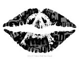Anarchy - Kissing Lips Fabric Wall Skin Decal measures 24x15 inches