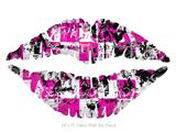 Pink Graffiti - Kissing Lips Fabric Wall Skin Decal measures 24x15 inches