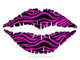 Pink Zebra - Kissing Lips Fabric Wall Skin Decal measures 24x15 inches