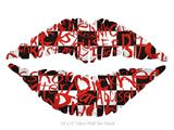 Insults - Kissing Lips Fabric Wall Skin Decal measures 24x15 inches