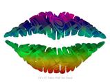Rainbow Butterflies - Kissing Lips Fabric Wall Skin Decal measures 24x15 inches
