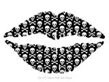 Skull and Crossbones Pattern - Kissing Lips Fabric Wall Skin Decal measures 24x15 inches