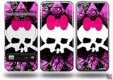Pink Diamond Skull Decal Style Vinyl Skin - fits Apple iPod Touch 5G (IPOD NOT INCLUDED)