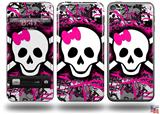 Splatter Girly Skull Decal Style Vinyl Skin - fits Apple iPod Touch 5G (IPOD NOT INCLUDED)