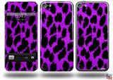Purple Leopard Decal Style Vinyl Skin - fits Apple iPod Touch 5G (IPOD NOT INCLUDED)