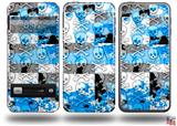 Checker Skull Splatter Blue Decal Style Vinyl Skin - fits Apple iPod Touch 5G (IPOD NOT INCLUDED)